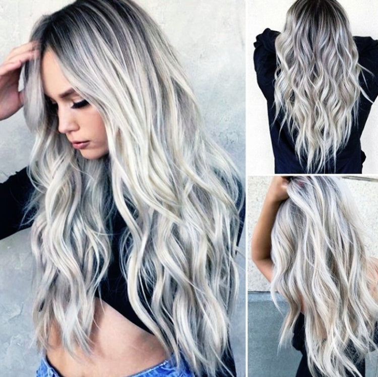 Bleached & Dyed Mid-length Curly Gradual Wig Anime COS Chemical Fiber Headgear