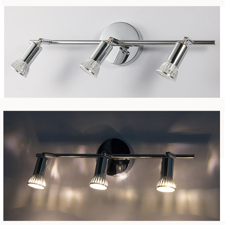 LED Chandelier Ceiling-mounted 9W Background Wall Adjustable Mirror Front Wall Light, Light color:White Light