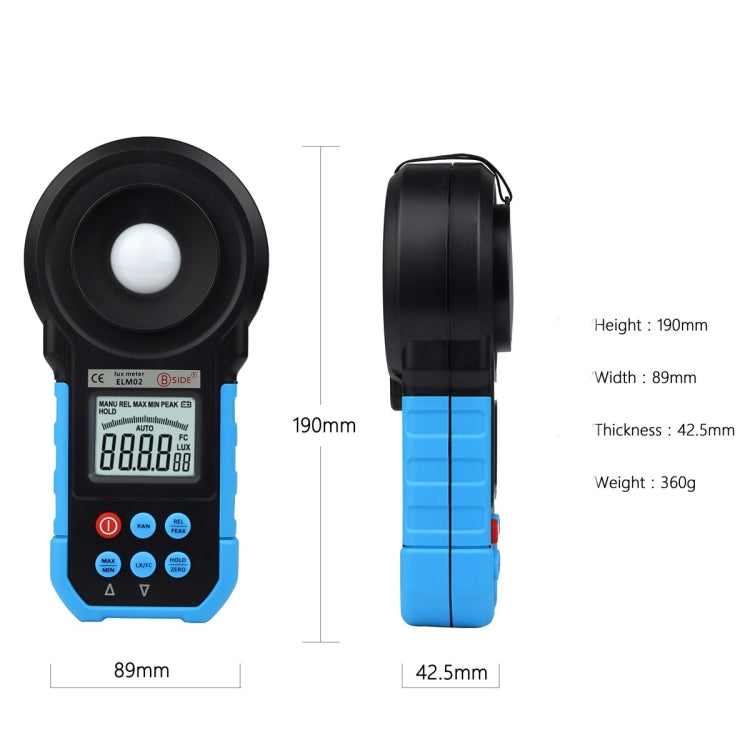 BSIDE ELM02 Portable Illuminance Meter High-Precision Digital Brightness Tester