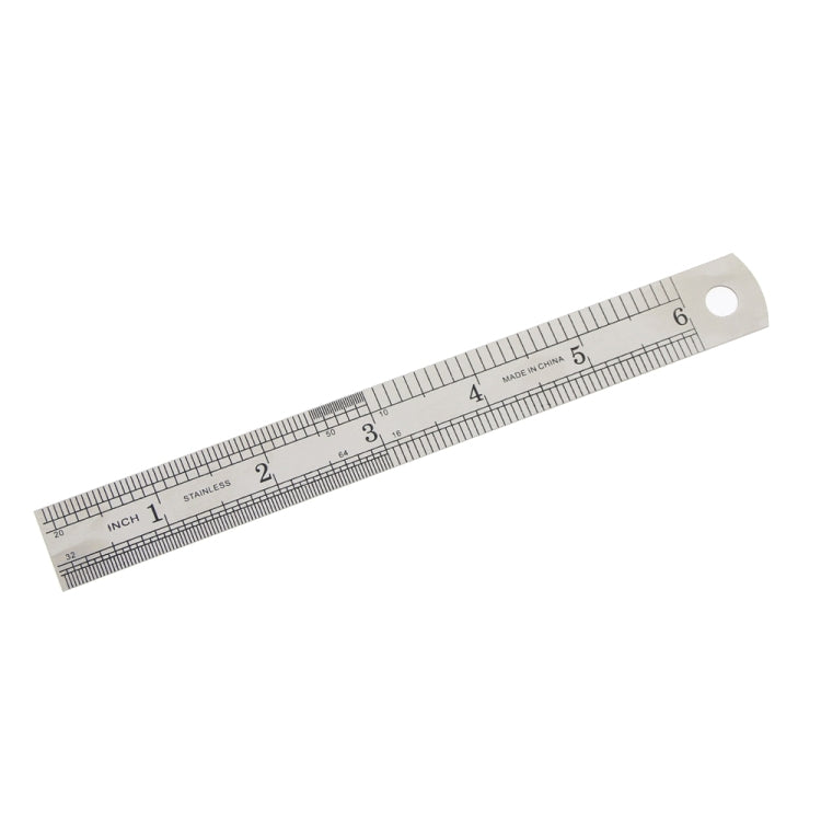 3 PCS Double Sided Stainless Steel Metal Straight Ruler, Length: 15cm