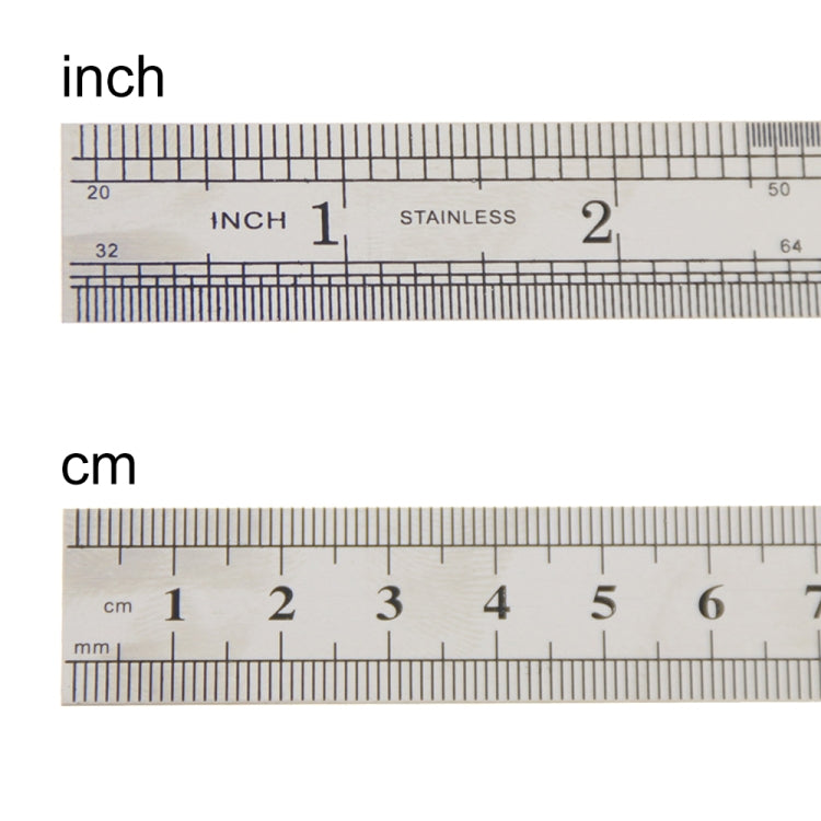 3 PCS Double Sided Stainless Steel Metal Straight Ruler, Length: 15cm