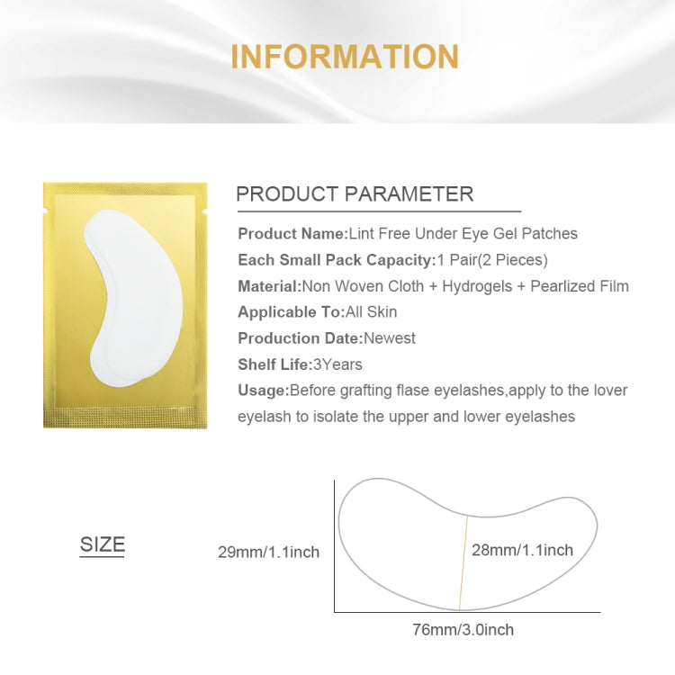 50 PCS Paper Patches Eyelash Under Eye Pads Lash Eyelash Extension Paper Patches Eye Tips Sticker Wraps Make Up Tools(Golden)