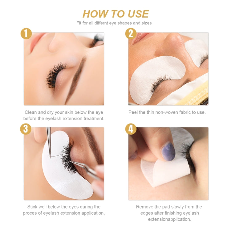 50 PCS Paper Patches Eyelash Under Eye Pads Lash Eyelash Extension Paper Patches Eye Tips Sticker Wraps Make Up Tools(Golden)