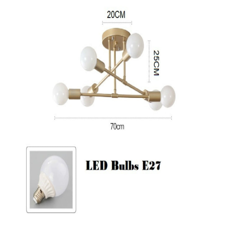 5W 6-Heads Modern LED Ceiling Chandelier Lighting Living Room Bedroom Creative Home Lighting, Emitting Color:White Light