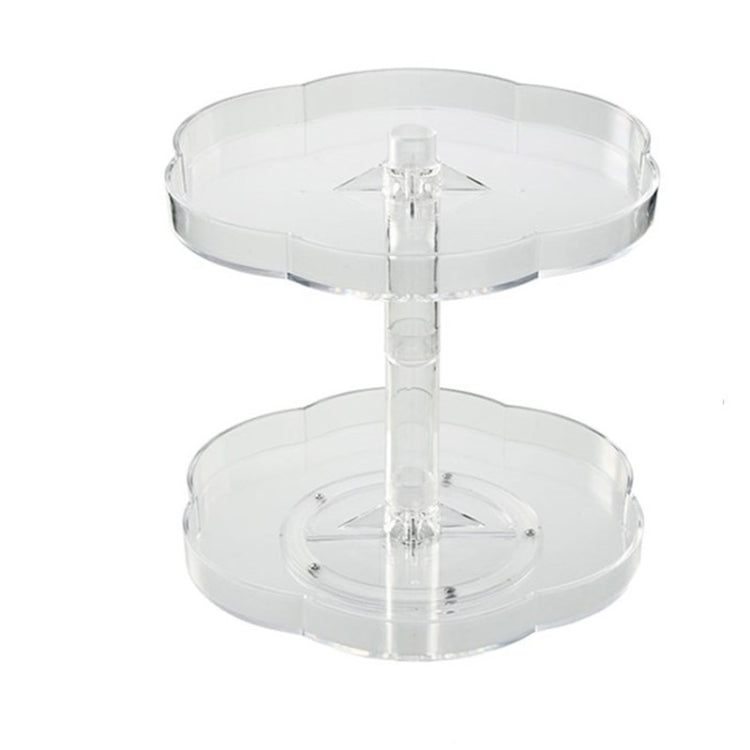 Kitchen Transparent Rotatable Condiment Storage Turntable Double-Layer Multi-Function Shelf