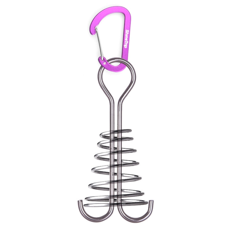 5 PCS Outdoor Camping Equipment Tent Wind Rope Canopy Fixed Buckle Aluminum Alloy Steel Wire Spring Nail