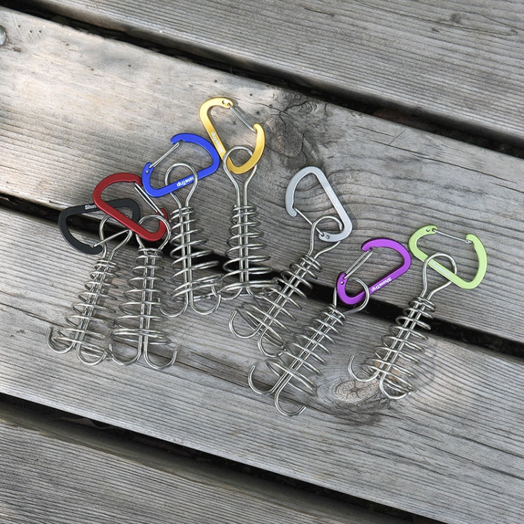 5 PCS Outdoor Camping Equipment Tent Wind Rope Canopy Fixed Buckle Aluminum Alloy Steel Wire Spring Nail