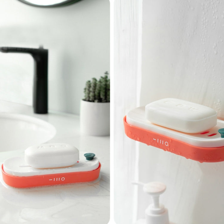 5 PCS Push-Type Drain Soap Box Bathroom Wall-Mounted Storage Box