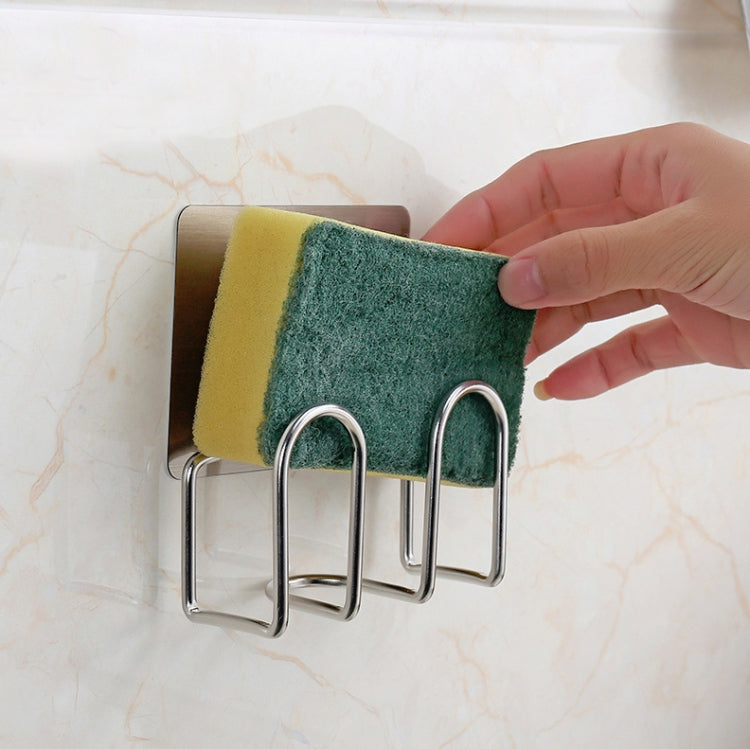Stainless Steel Shelf Free Punching Multifunctional Powerful Suction Cup Hook Sponge Drain Rack