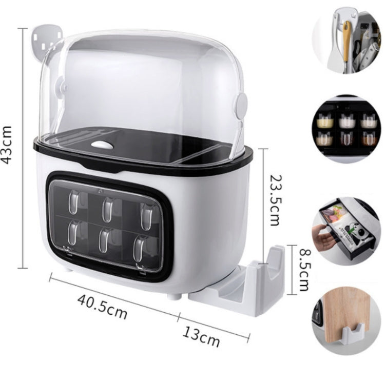 Kitchen Shelves Seasoning Bottle Knives Chopsticks Multifunctional Storage Box, Style:Luxury