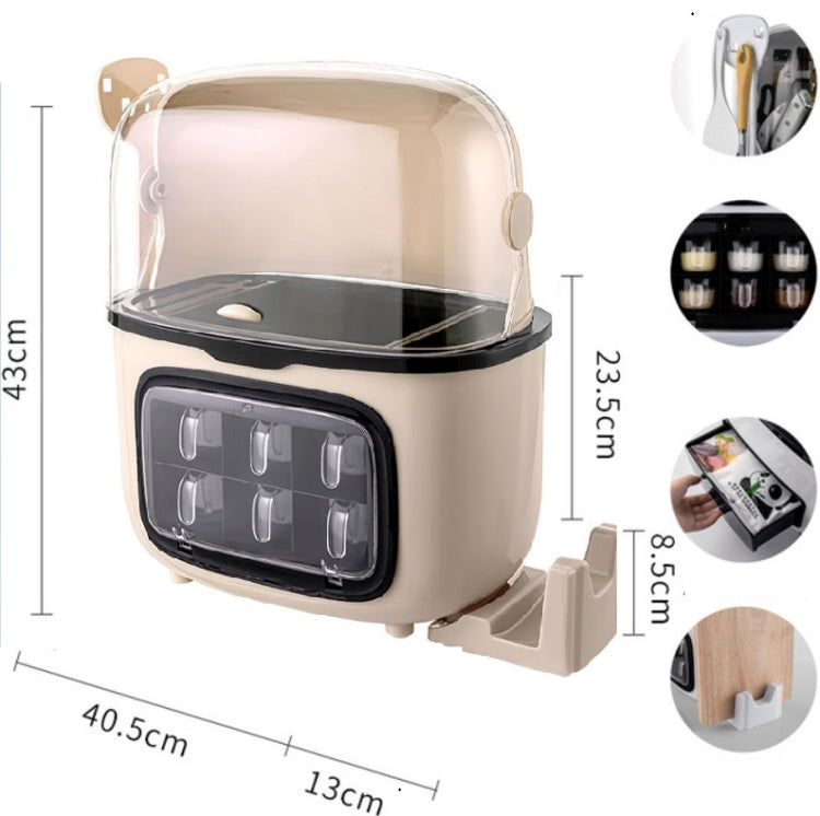 Kitchen Shelves Seasoning Bottle Knives Chopsticks Multifunctional Storage Box, Style:Luxury