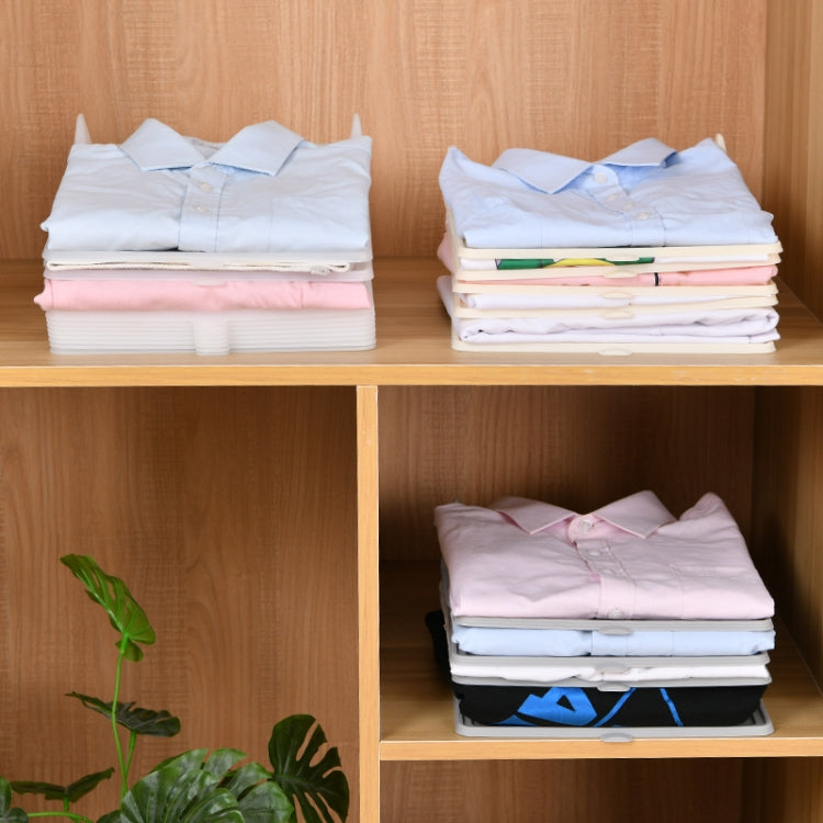 10 PCS Wardrobe Storage Lazy Folding Clothes Board T-Shirt Sweater Storage Organizer(Beige)