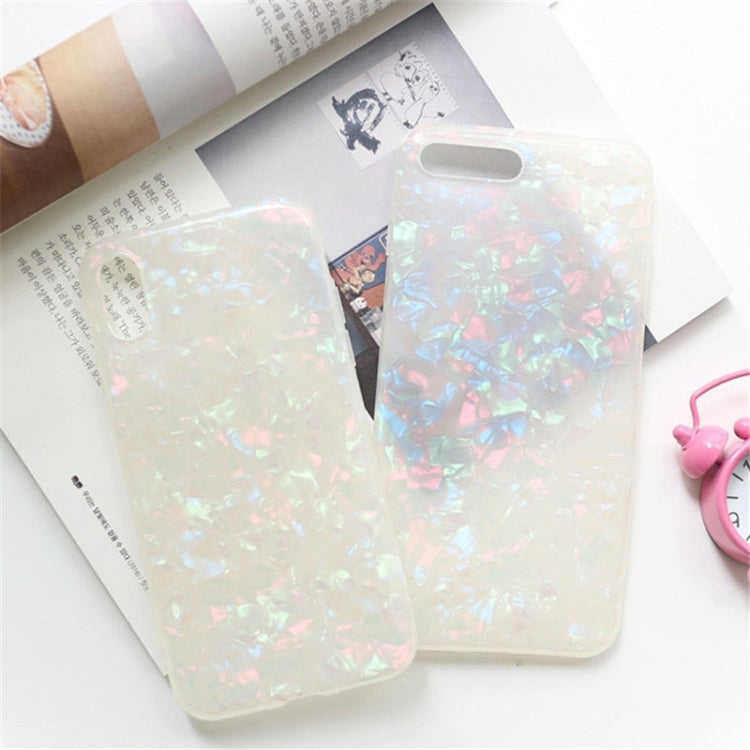 For iPhone XR Glitter Dream Shell Pattern Soft Silicone Cases(Apricot)