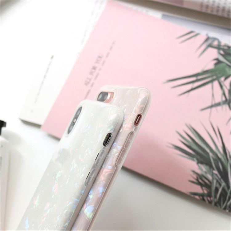 For iPhone XR Glitter Dream Shell Pattern Soft Silicone Cases(Apricot)