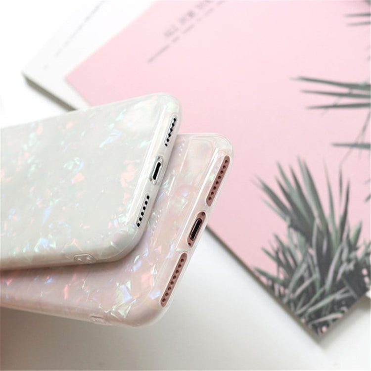 For iPhone XR Glitter Dream Shell Pattern Soft Silicone Cases(Apricot)