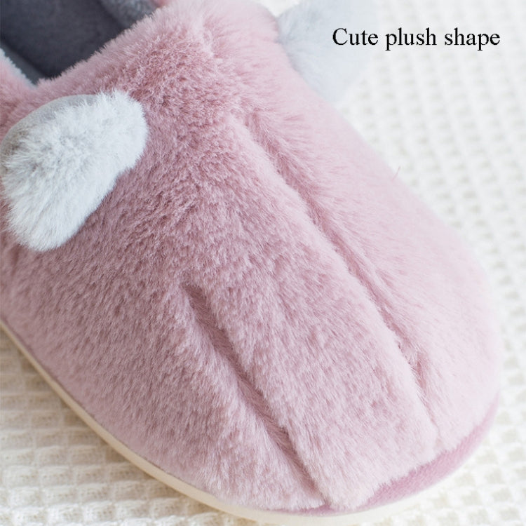 With Heel Cotton Slippers Female Cute Plush Winter Home Indoor Warmth Thick Bottom Cotton Slippers, Colour: Orange