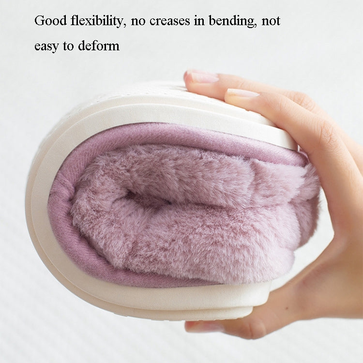 With Heel Cotton Slippers Female Cute Plush Winter Home Indoor Warmth Thick Bottom Cotton Slippers, Colour: Orange