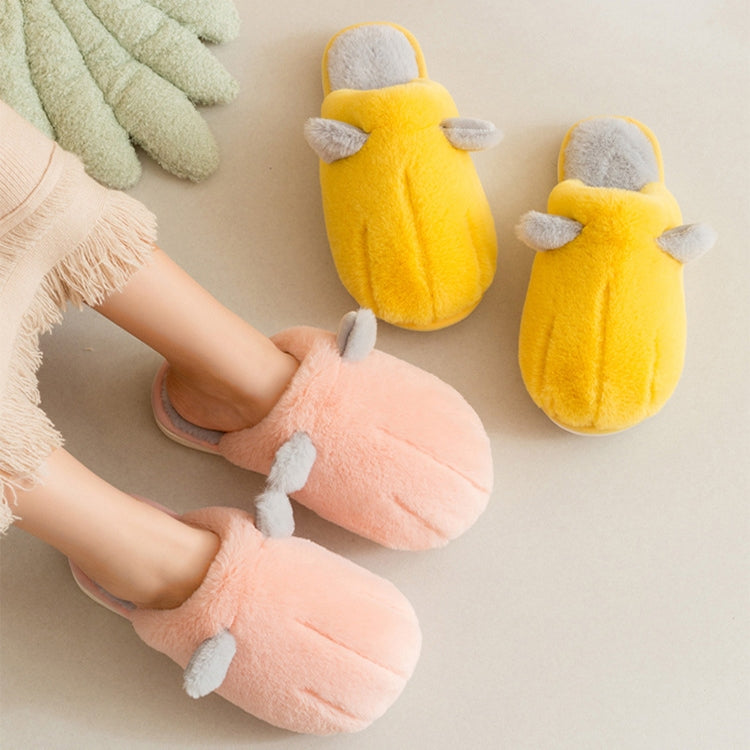 Cute Cotton Slippers Women Winter Plush Thick Bottom Warm Indoor Cotton Slippers Household Cat Claw Cotton Slippers, Colour: Purple(36-37)