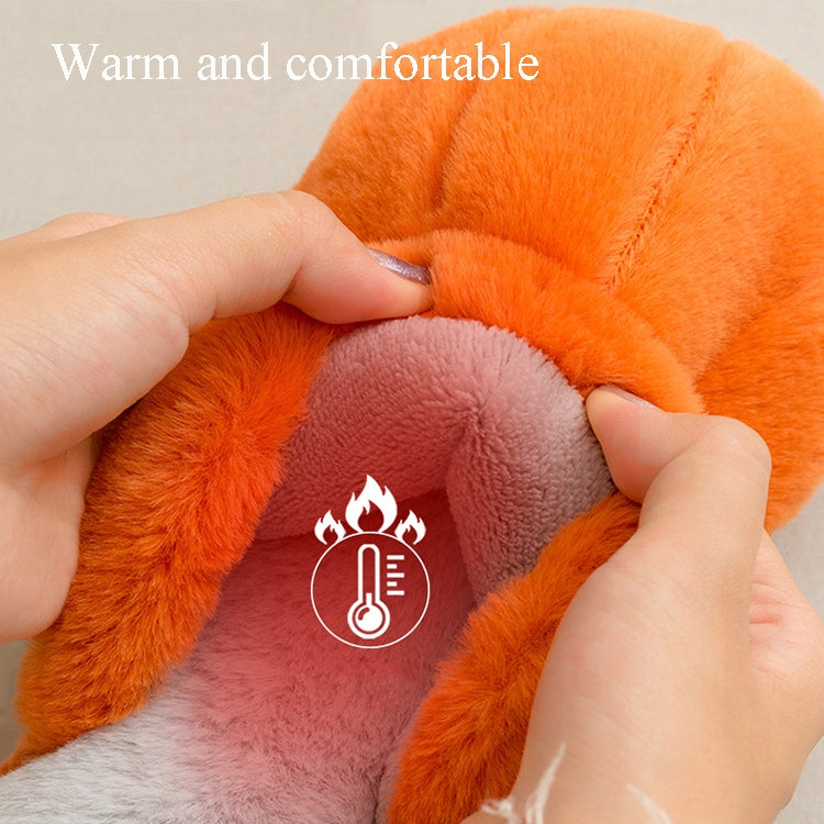 Cute Cotton Slippers Women Winter Plush Thick Bottom Warm Indoor Cotton Slippers Household Cat Claw Cotton Slippers, Colour: Purple(36-37)