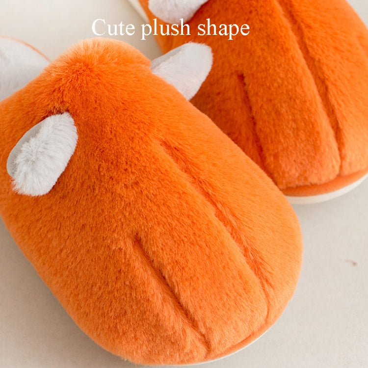 Cute Cotton Slippers Women Winter Plush Thick Bottom Warm Indoor Cotton Slippers Household Cat Claw Cotton Slippers, Colour: White