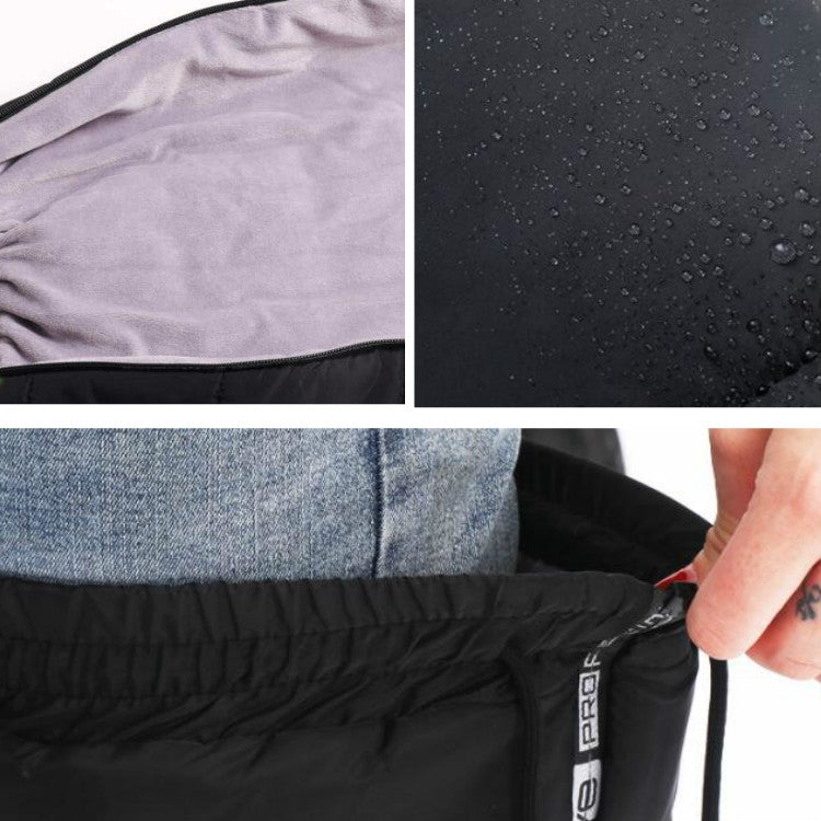 Electric Bicycle Winter Motorcycle Windshield Waterproof Warm Leg Cover Plus Velvet Padded Knee Pads, Size:70cm Extended(Black)