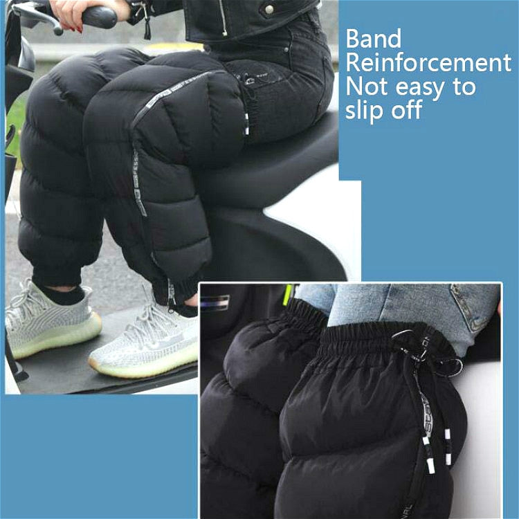 Electric Bicycle Winter Motorcycle Windshield Waterproof Warm Leg Cover Plus Velvet Padded Knee Pads, Size:60cm Increase(Black)