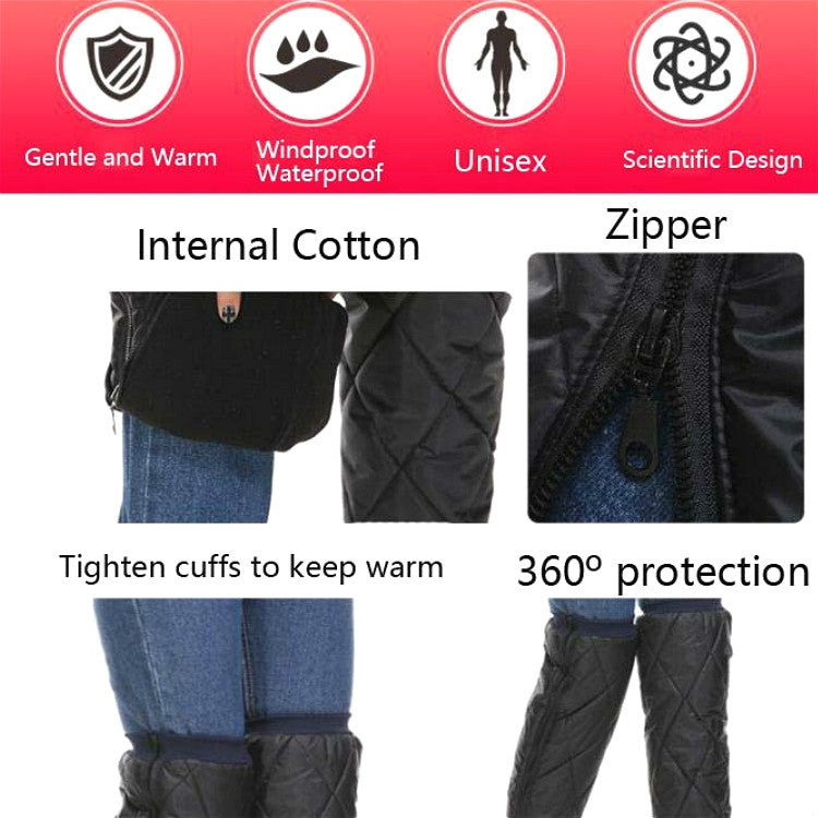 Electric Bike Winter Outdoor Riding Windproof Cold Protection Plus Velvet Warm Leg Guard Knee Pads, Style:70cm Red