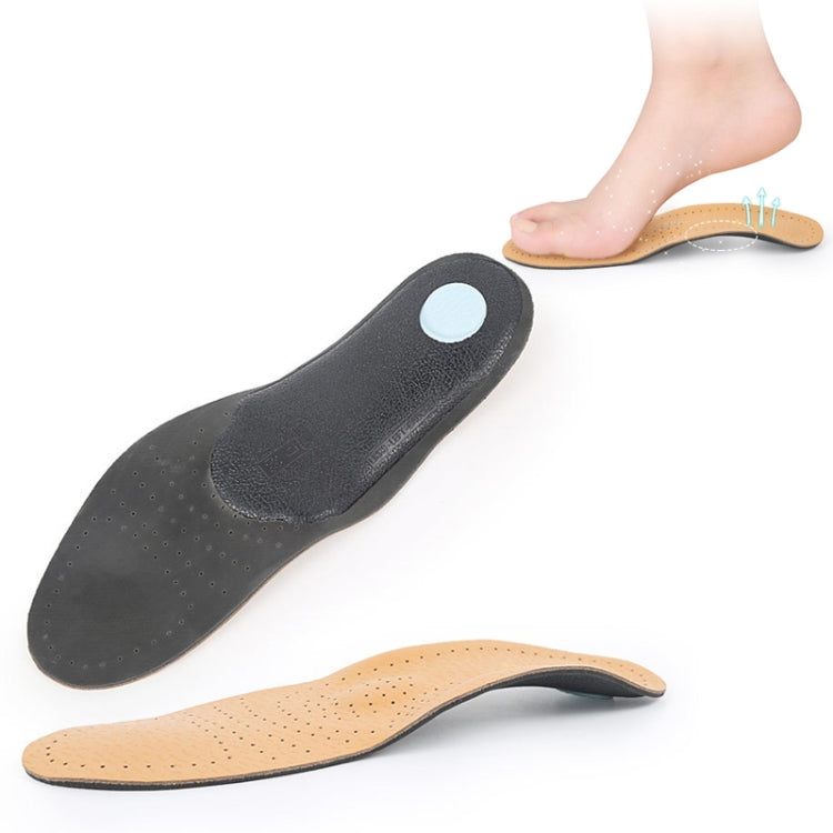 1 Pair Breathable Sweat-Absorbing And Shock-Absorbing Leather Arch Correction Insole, Size:45-46