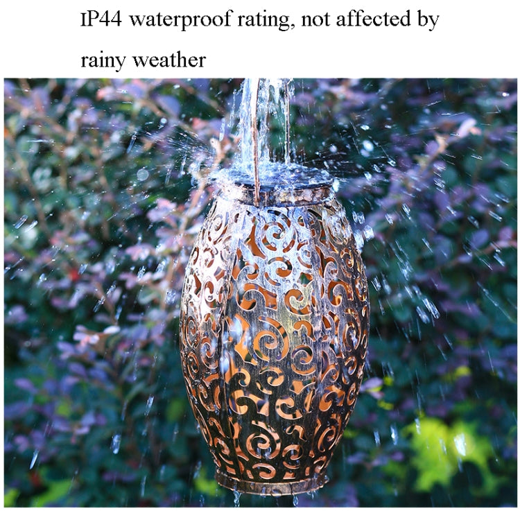 Solar Outdoor Garden Decoration Landscape Light Hollow Iron Lantern Hanging Lamp(Auspicious Cloud)