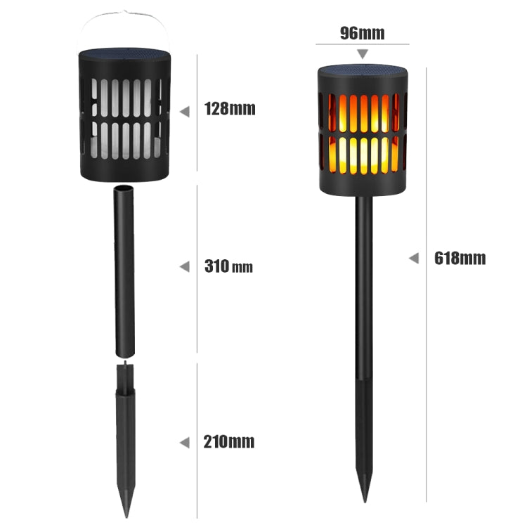 96 LEDs Solar Flame Lamp IP65 Waterproof Outdoor Courtyard Lawn Light