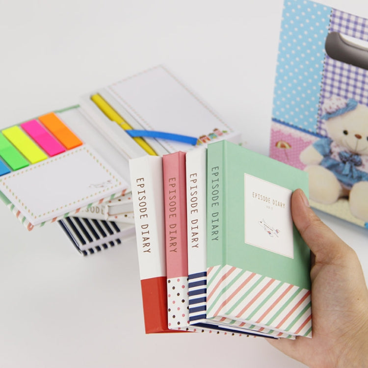 2 PCS Creative Hardcover Combination Notepad Sticky Notes Stationery Office School Supplies with Pen, Random Color Delivery