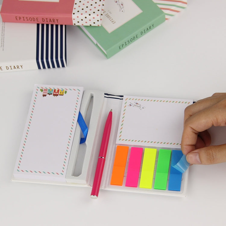 2 PCS Creative Hardcover Combination Notepad Sticky Notes Stationery Office School Supplies with Pen, Random Color Delivery