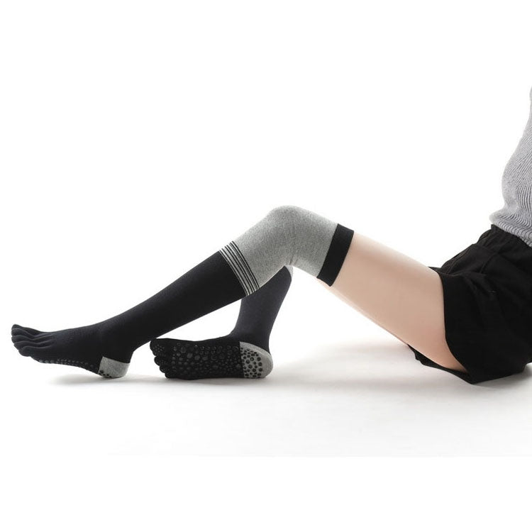 Ladies Over The Knee Yoga Socks Winter Warm Non-Slip Dance Five-Finger Socks, Size: Free Size