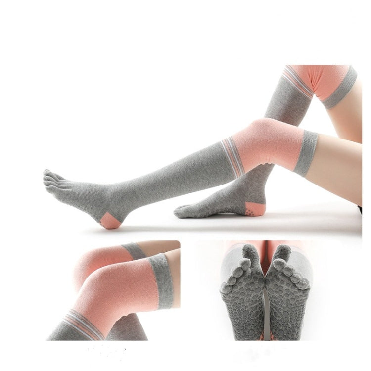 Ladies Over The Knee Yoga Socks Winter Warm Non-Slip Dance Five-Finger Socks, Size: Free Size