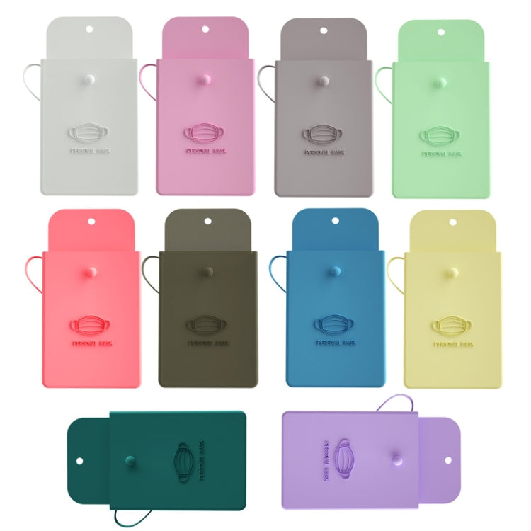 5 PCS Student Mask Storage Box Handle Storage Dustproof Silicone Bag, Random Color Delivery