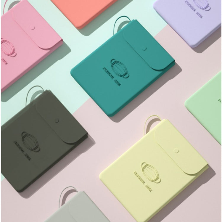 5 PCS Student Mask Storage Box Handle Storage Dustproof Silicone Bag, Random Color Delivery