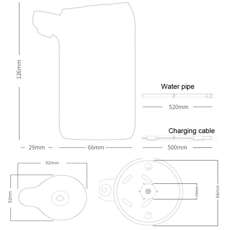 Automatic Electric Water Pump Button Dispenser USB Charging Gallon Bottle Drinking Press Water Pumping Device, Color:White