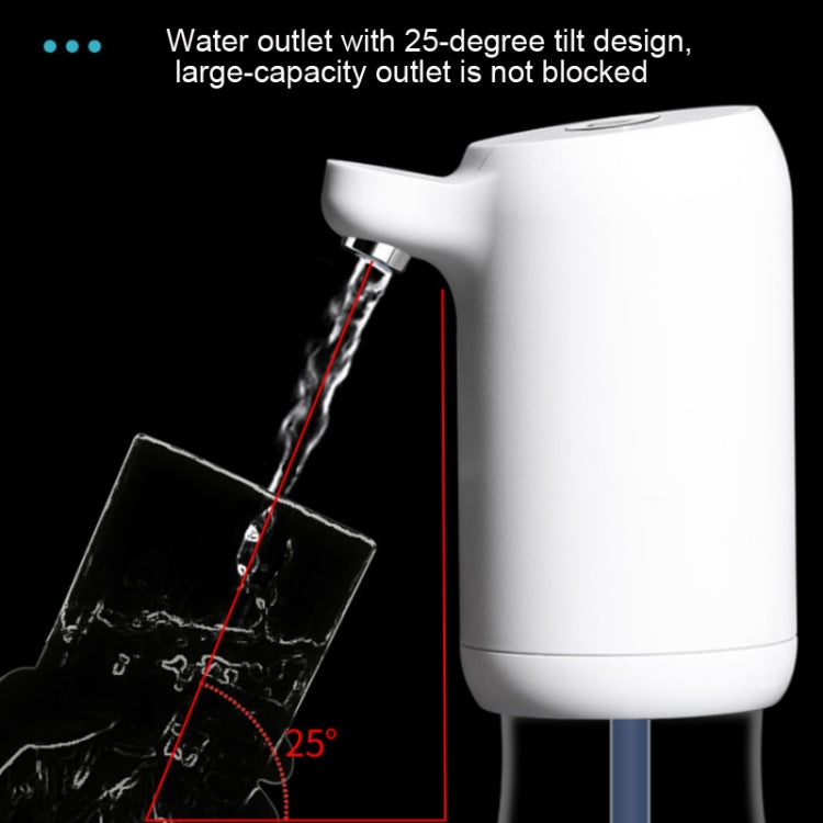 Automatic Electric Water Pump Button Dispenser USB Charging Gallon Bottle Drinking Press Water Pumping Device, Color:White