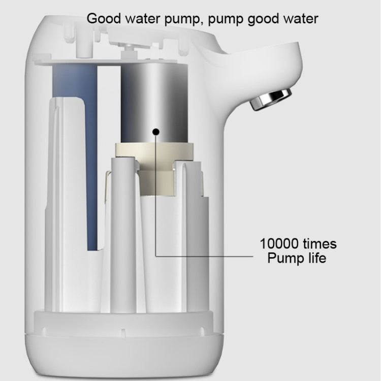 Automatic Electric Water Pump Button Dispenser USB Charging Gallon Bottle Drinking Press Water Pumping Device, Color:White
