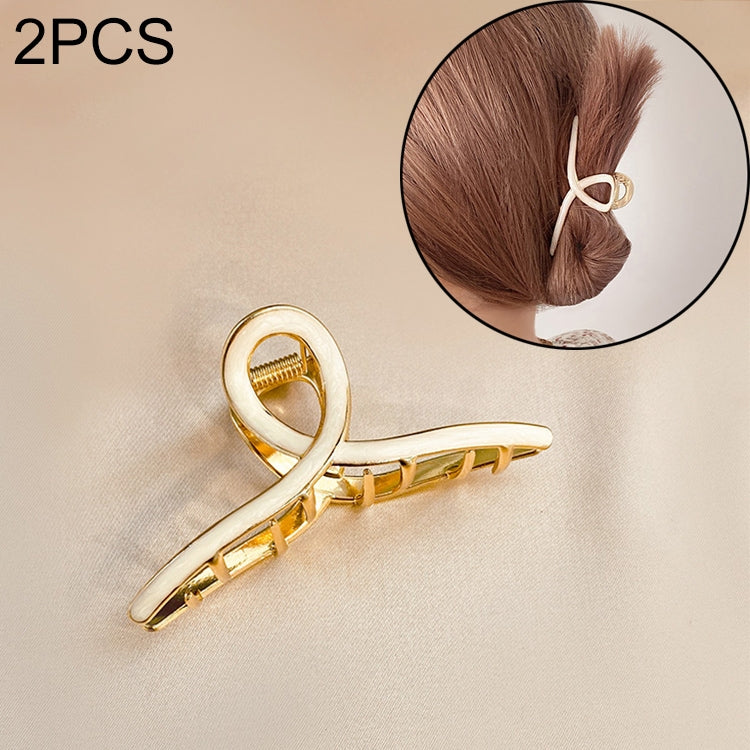 2 PCS Retro Cross Geometric Wild Hollow Hair Ornament Metal Hair Clip