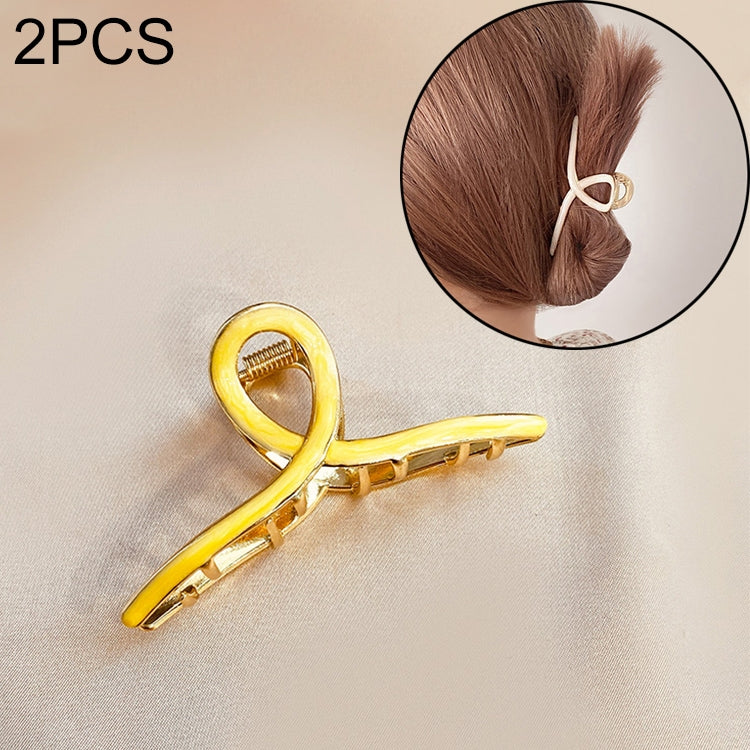 2 PCS Retro Cross Geometric Wild Hollow Hair Ornament Metal Hair Clip