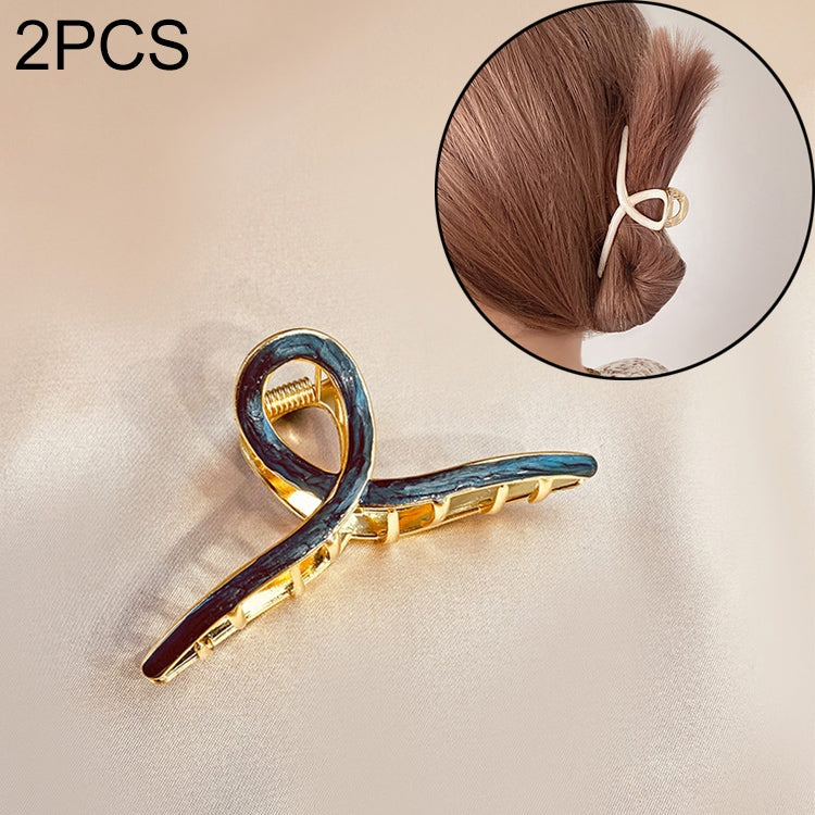 2 PCS Retro Cross Geometric Wild Hollow Hair Ornament Metal Hair Clip