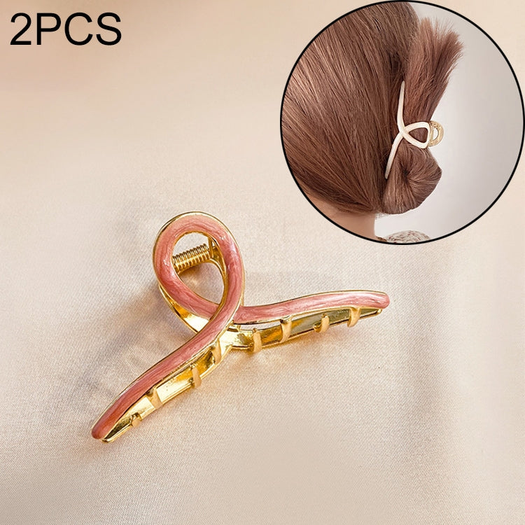 2 PCS Retro Cross Geometric Wild Hollow Hair Ornament Metal Hair Clip