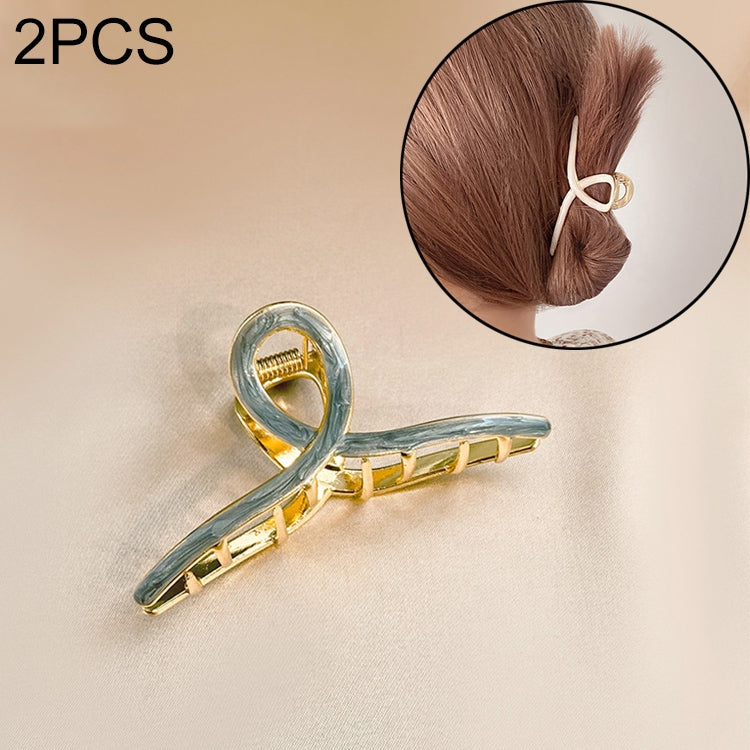 2 PCS Retro Cross Geometric Wild Hollow Hair Ornament Metal Hair Clip