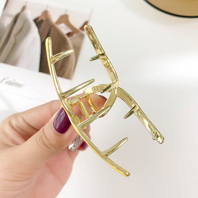 2 PCS Retro Cross Geometric Wild Hollow Hair Ornament Metal Hair Clip