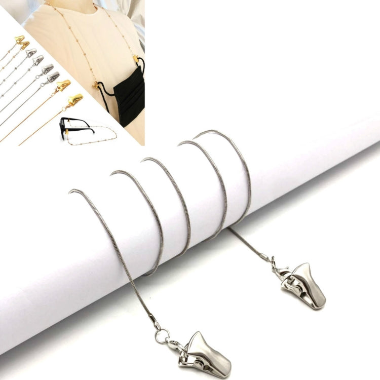 4 PCS Clip Style Mask Lanyard Chain Glasses Anti-Lost Decorative Rope, Style:Round Snake Chain