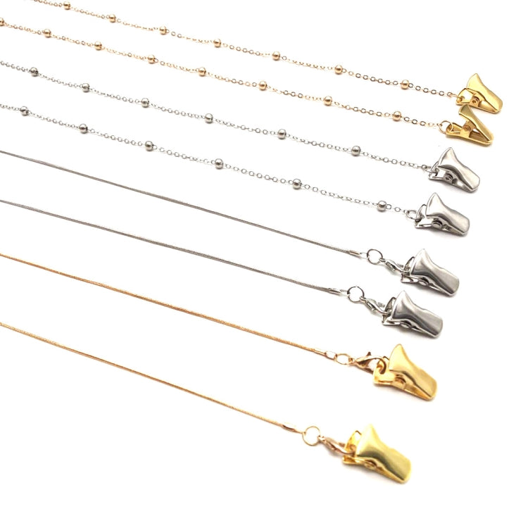 4 PCS Clip Style Mask Lanyard Chain Glasses Anti-Lost Decorative Rope, Style:Round Snake Chain