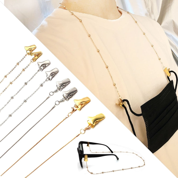 4 PCS Clip Style Mask Lanyard Chain Glasses Anti-Lost Decorative Rope, Style:Round Snake Chain