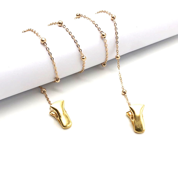 4 PCS Clip Style Mask Lanyard Chain Glasses Anti-Lost Decorative Rope, Style:Bead Chain