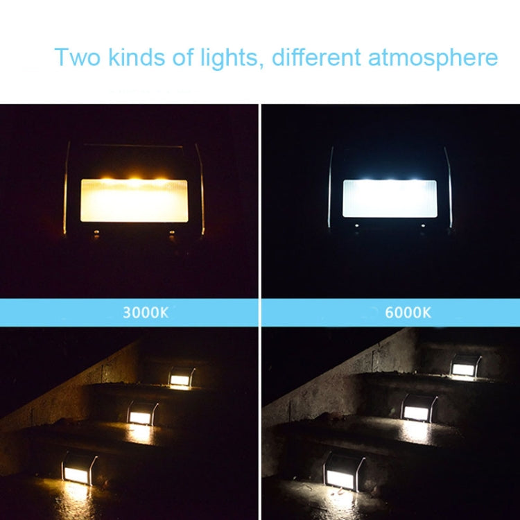2PCS Solar Stainless Steel 3 LED Stair Wall Lamp Outdoor Garden Fence Light